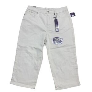 Gloria Vanderbilt Capri Jeans Womens 6 Beige Amanda Skimmer Stretch Pockets